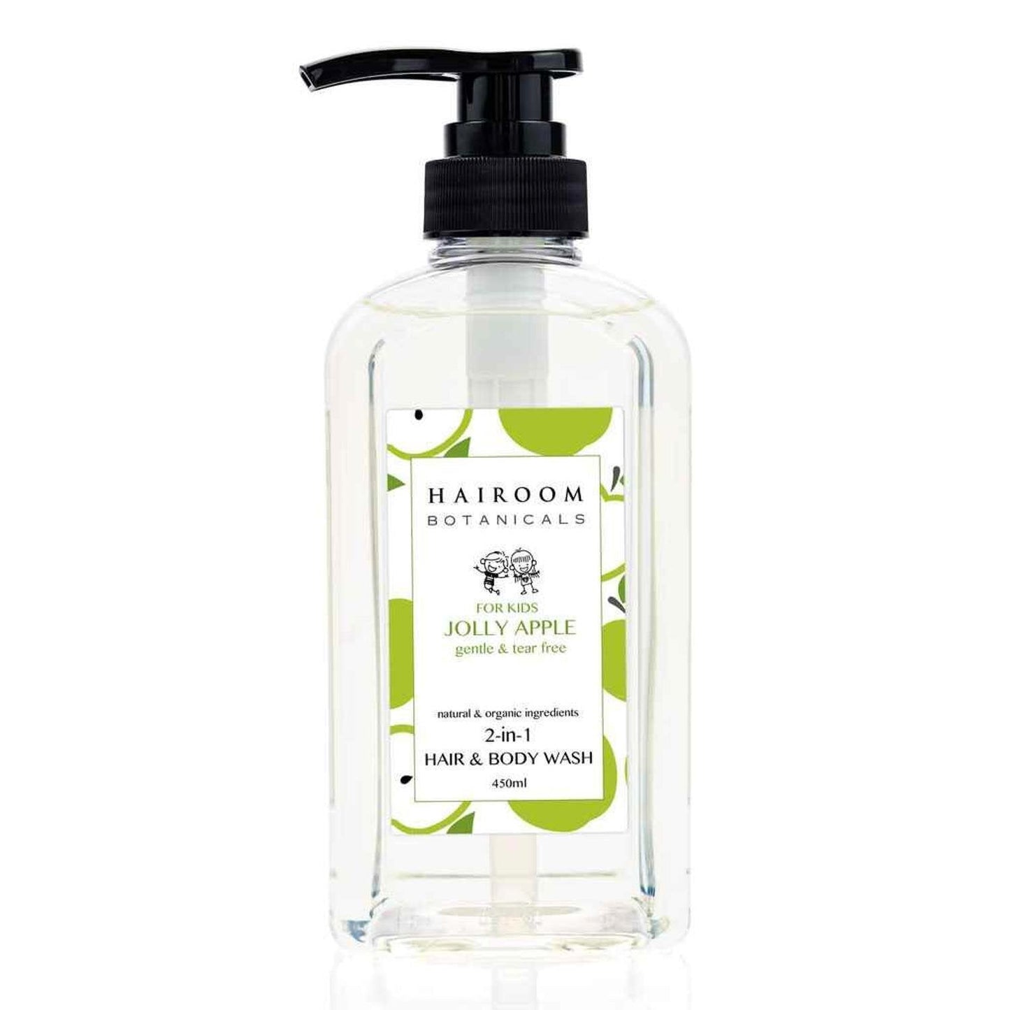 HAIROOM Hair & Body Wash (JollyApple) For Kids 450ml - Gentle & Tear Free Fixed Size
