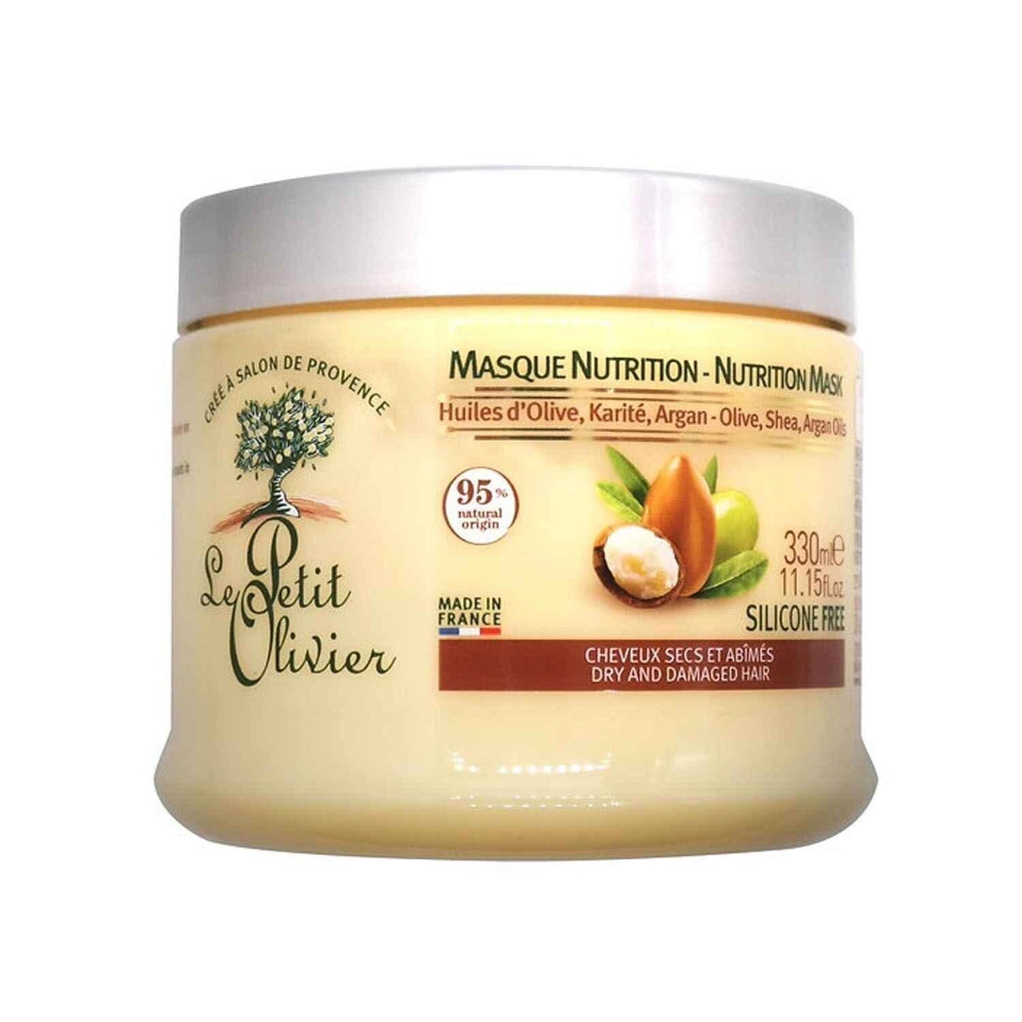 Le Petit Olivier Olive, Shea, Argan Oils Nutrition Hair Mask - Dry & Damaged Hair - 330 ml Fixed Size