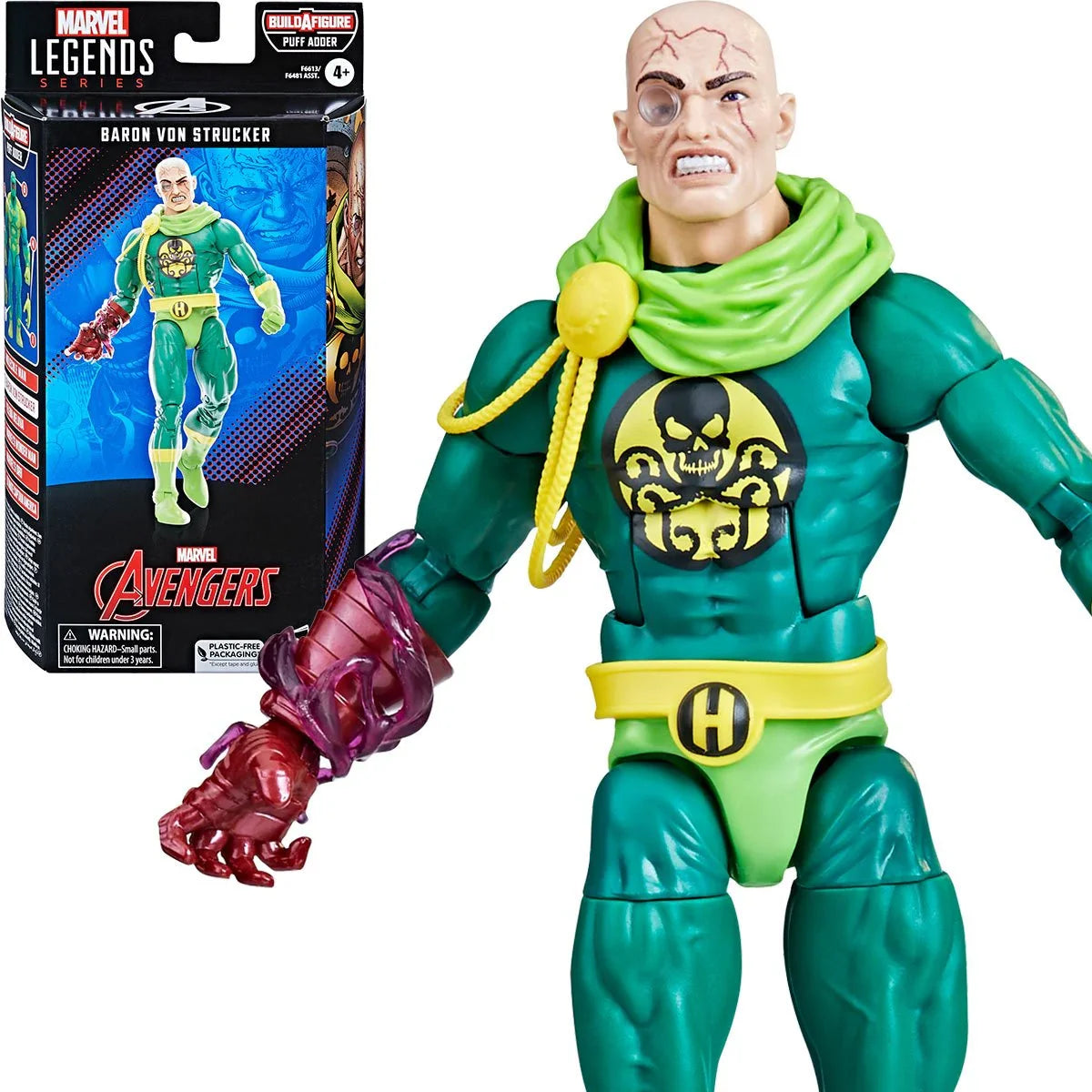 Marvel Legends Series - Avengers (Puff Adder BAF) Baron Von Strucker Figure Action Figure (F6613) LOW STOCK