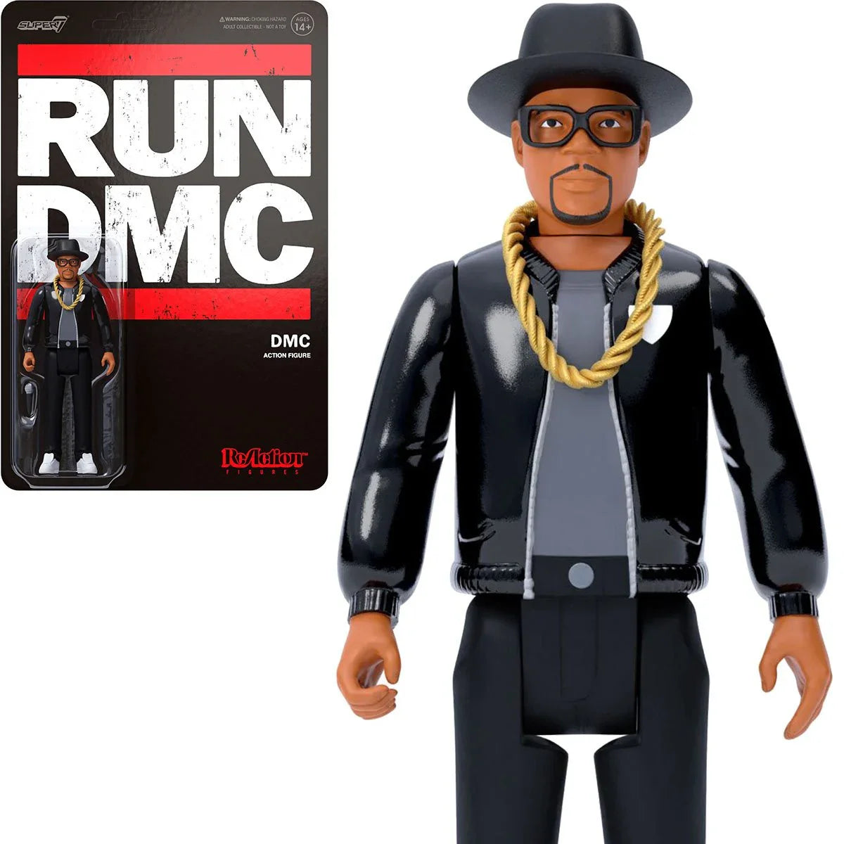 Super7 ReAction Figures - RUN DMC - DMC Darryl McDaniels (All Black) Action Figure (81668) LOW STOCK