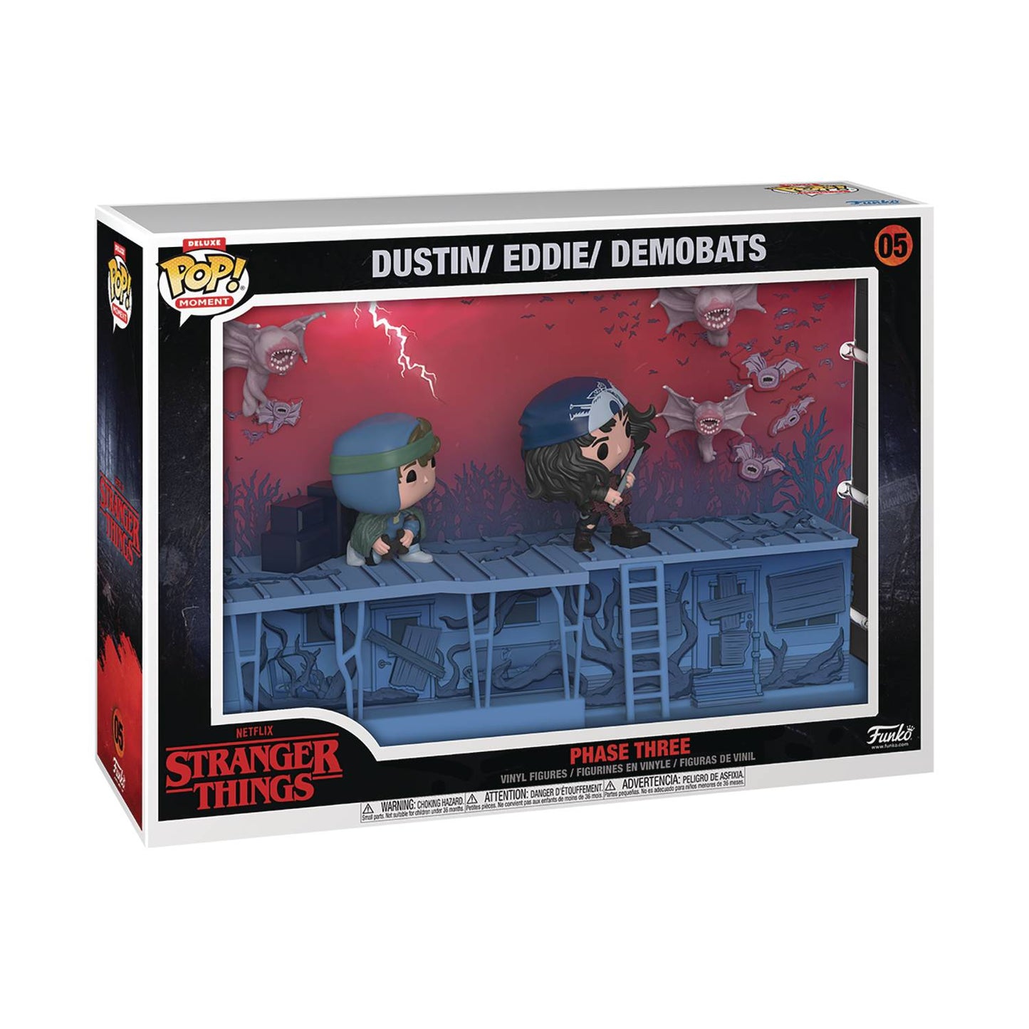 Funko Pop! Moment #05 - Stranger Things (Season 4) - Phase Three (Dustin, Eddie, and Demobats) Vinyl Figures (70257) LOW STOCK
