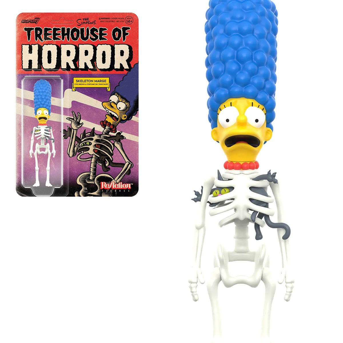 Super7 Reaction Figures - The Simpsons W3 Treehouse of Horror - Skeleton Marge Action Figure (82425) SOLD OUT
