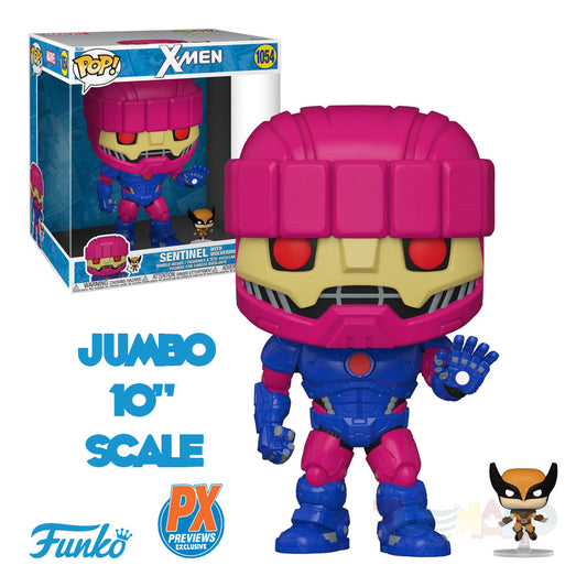 Funko Pop! Marvel #1054 X-Men: Sentinel with Wolverine Jumbo 10-Inch Vinyl Figure PX Exclusive 66636 LOW STOCK