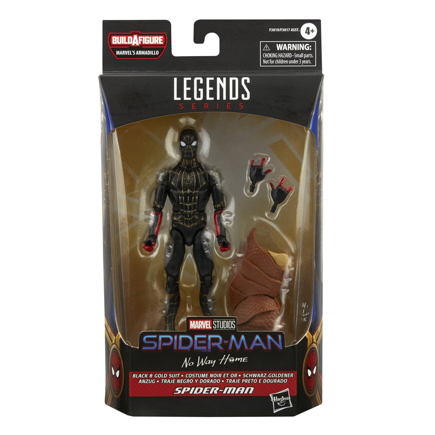 Marvel Legends - Spider-Man (Armadillo BAF) - Black & Gold Suit Spider-Man Action Figure (F3019)