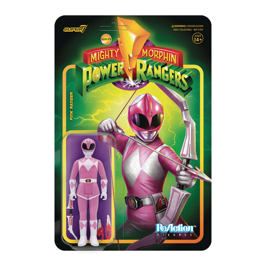 Super7 ReAction Figures - Mighty Morphin Power Rangers - Pink Ranger Action Figure (81377) LOW STOCK
