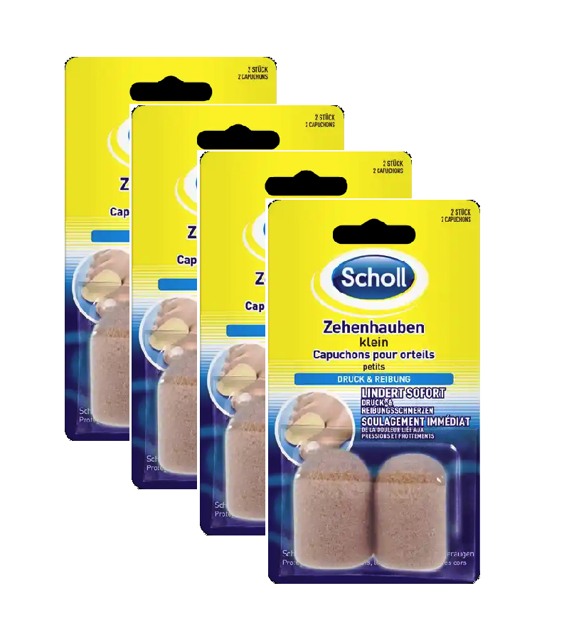 4xPack Scholl Toe Hoods - Small - 8 Pcs