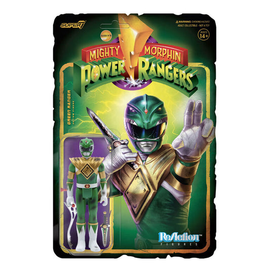 Super7 ReAction - Mighty Morphin Power Rangers - Green Ranger (Battle Damaged) Action Figure (81340) LAST ONE!