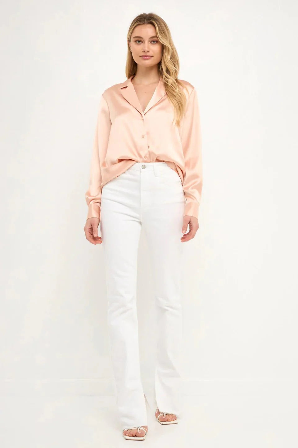 Classic Satin Over Shirt - Lush Lemon - Women's Clothing - Endless Rose - 11210