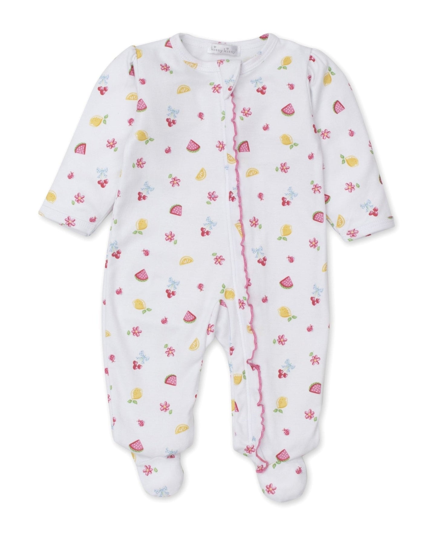 Girls Footie Ruffle Zip Tropical Dreams