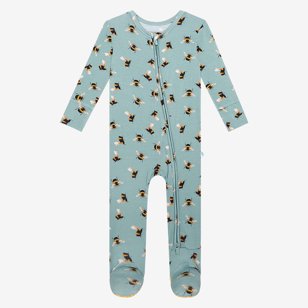 Spring Bee Footie Zippered One Piece