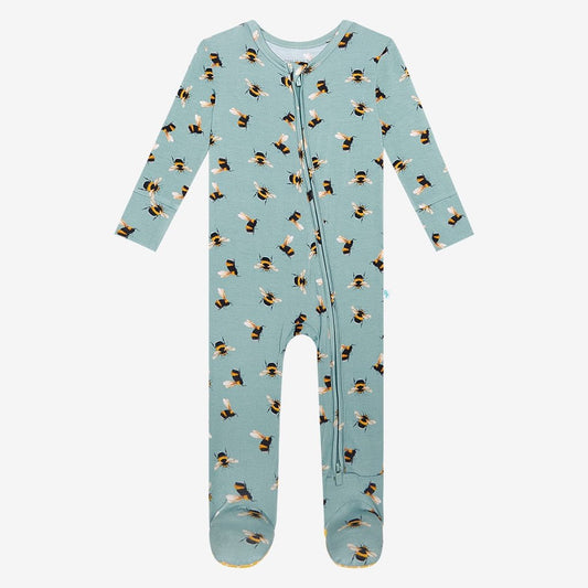 Spring Bee Footie Zippered One Piece